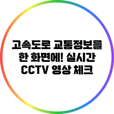 고속도로 교통정보를 한 화면에! 실시간 CCTV 영상 체크