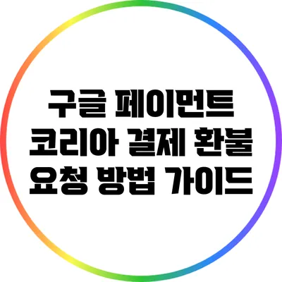 구글 페이먼트 코리아 결제 환불 요청 방법 가이드