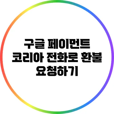 구글 페이먼트 코리아 전화로 환불 요청하기