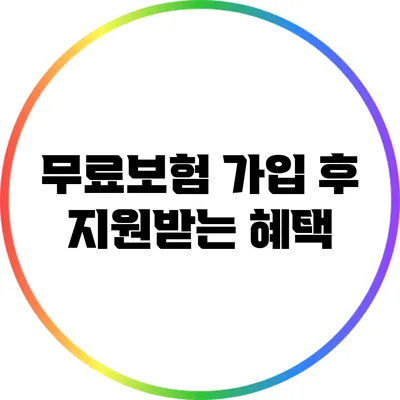 무료보험 가입 후 지원받는 혜택