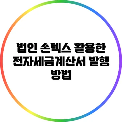 법인 손텍스 활용한 전자세금계산서 발행 방법