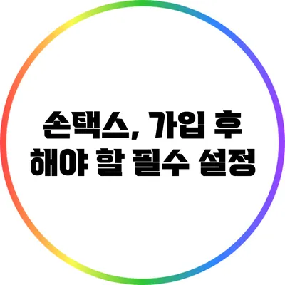 손택스, 가입 후 해야 할 필수 설정