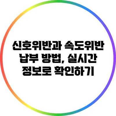 신호위반과 속도위반 납부 방법, 실시간 정보로 확인하기