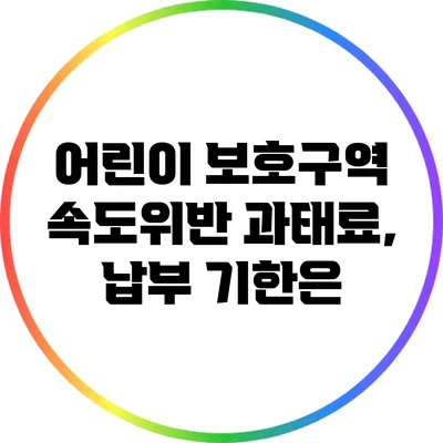 어린이 보호구역 속도위반 과태료, 납부 기한은?