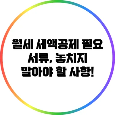 월세 세액공제 필요 서류, 놓치지 말아야 할 사항!