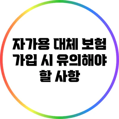 자가용 대체 보험 가입 시 유의해야 할 사항