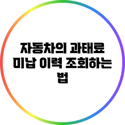 자동차의 과태료 미납 이력 조회하는 법