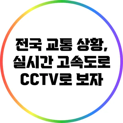 전국 교통 상황, 실시간 고속도로 CCTV로 보자