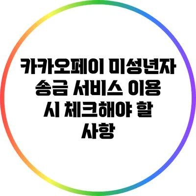 카카오페이 미성년자 송금 서비스 이용 시 체크해야 할 사항
