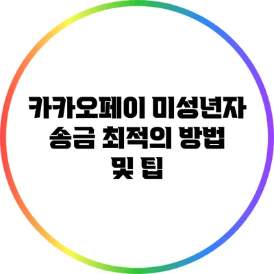 카카오페이 미성년자 송금 최적의 방법 및 팁