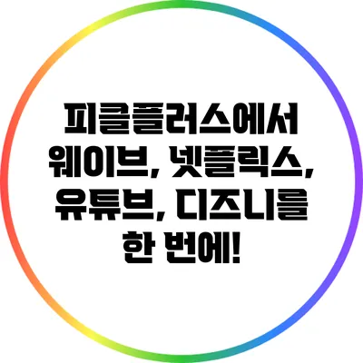 피클플러스에서 웨이브, 넷플릭스, 유튜브, 디즈니를 한 번에!