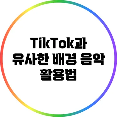 TikTok과 유사한 배경 음악 활용법