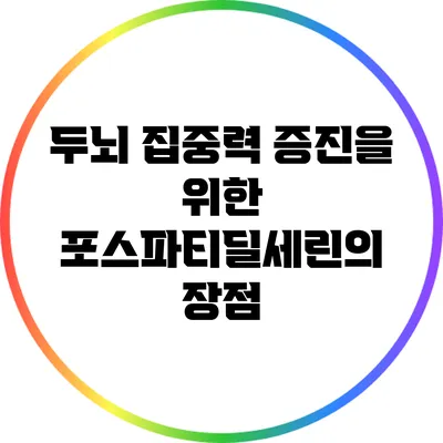 두뇌 집중력 증진을 위한 포스파티딜세린의 장점
