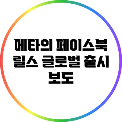 메타의 페이스북 릴스 글로벌 출시 보도