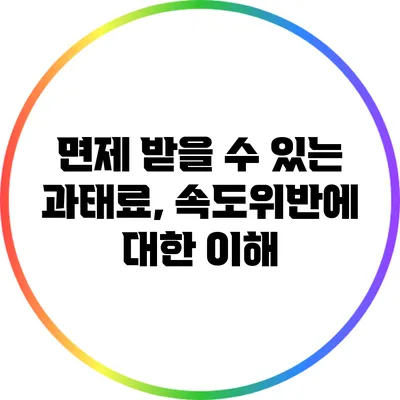 면제 받을 수 있는 과태료, 속도위반에 대한 이해