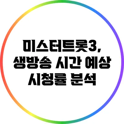 미스터트롯3, 생방송 시간 예상 시청률 분석