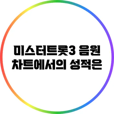 미스터트롯3 음원 차트에서의 성적은?