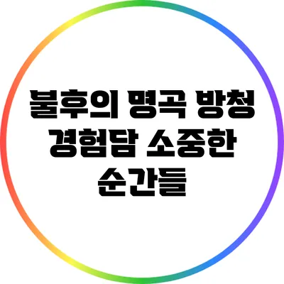 불후의 명곡 방청 경험담: 소중한 순간들