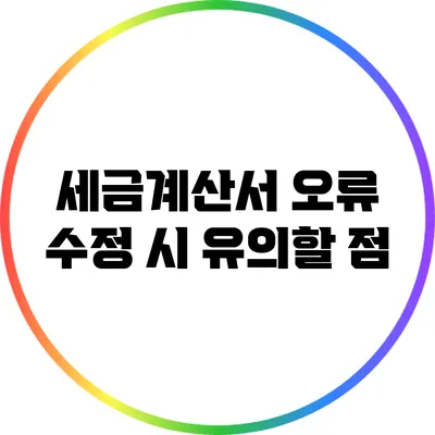 세금계산서 오류 수정 시 유의할 점