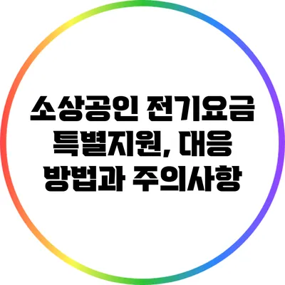 소상공인 전기요금 특별지원, 대응 방법과 주의사항