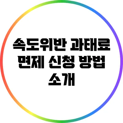속도위반 과태료 면제 신청 방법 소개