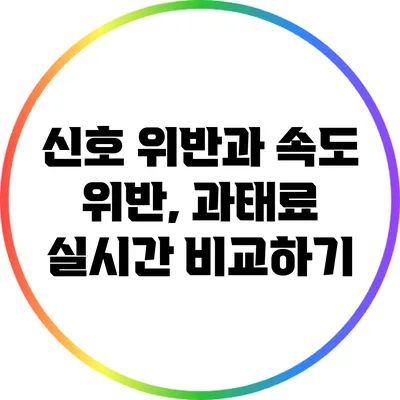 신호 위반과 속도 위반, 과태료 실시간 비교하기