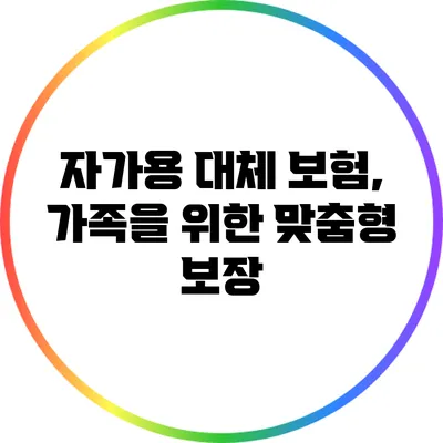 자가용 대체 보험, 가족을 위한 맞춤형 보장