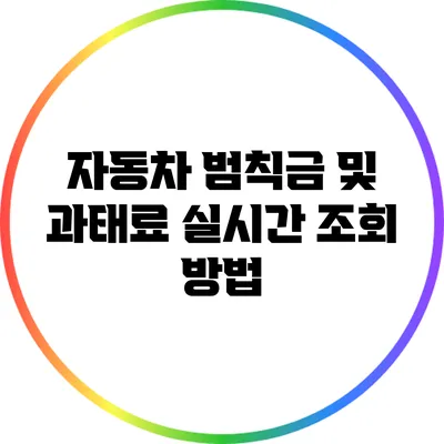 자동차 범칙금 및 과태료 실시간 조회 방법