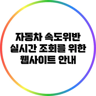 자동차 속도위반 실시간 조회를 위한 웹사이트 안내