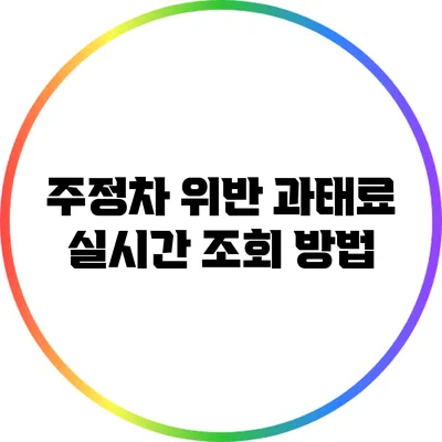 주정차 위반 과태료 실시간 조회 방법
