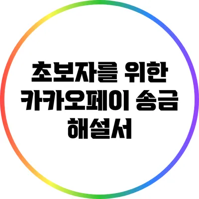 초보자를 위한 카카오페이 송금 해설서