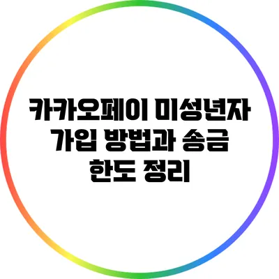 카카오페이 미성년자 가입 방법과 송금 한도 정리