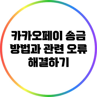 카카오페이 송금 방법과 관련 오류 해결하기