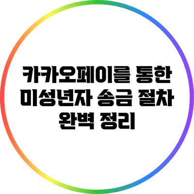 카카오페이를 통한 미성년자 송금 절차 완벽 정리