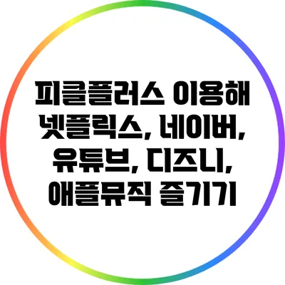 피클플러스 이용해 넷플릭스, 네이버, 유튜브, 디즈니, 애플뮤직 즐기기