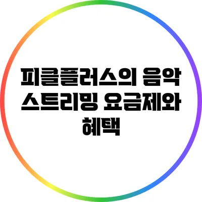 피클플러스의 음악 스트리밍 요금제와 혜택