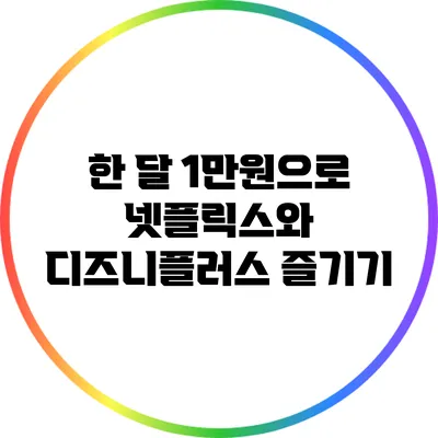 한 달 1만원으로 넷플릭스와 디즈니플러스 즐기기