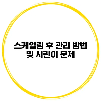 스케일링 후 관리 방법 및 시린이 문제