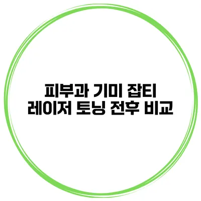 피부과 기미 잡티 레이저 토닝 전후 비교