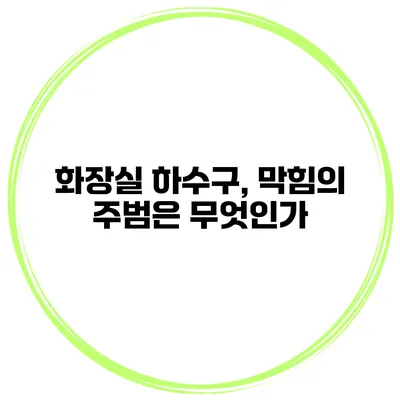 화장실 하수구, 막힘의 주범은 무엇인가?