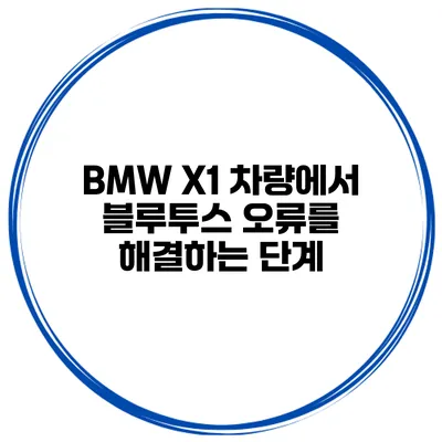 BMW X1 차량에서 블루투스 오류를 해결하는 단계