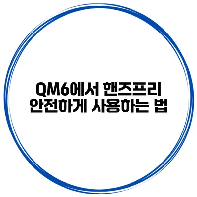 QM6에서 핸즈프리 안전하게 사용하는 법
