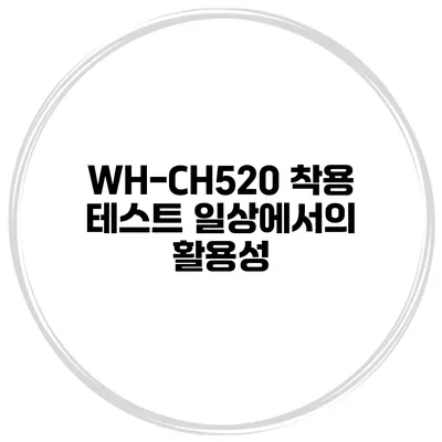 WH-CH520 착용 테스트 일상에서의 활용성