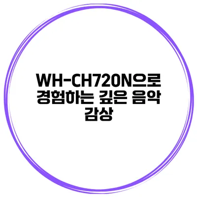 WH-CH720N으로 경험하는 깊은 음악 감상