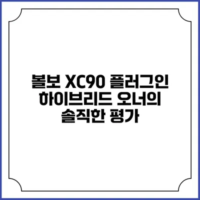 볼보 XC90 플러그인 하이브리드 오너의 솔직한 평가