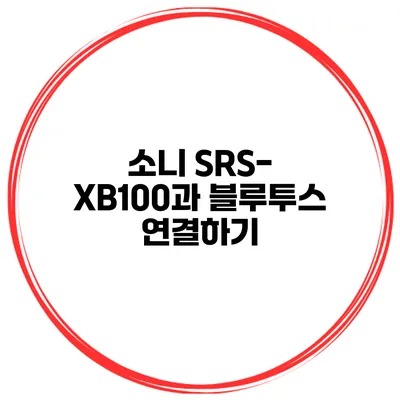 소니 SRS-XB100과 블루투스 연결하기