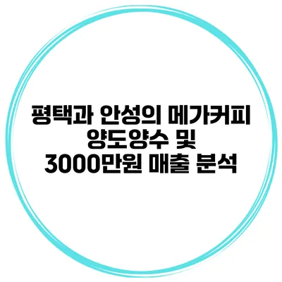 평택과 안성의 메가커피 양도양수 및 3000만원 매출 분석